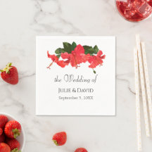 Helderrode Hibiscus Bloempapier servet