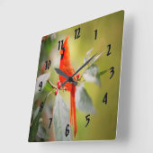 Helderrode kardinaal vierkante klok (Hoek)