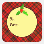 Helderrode kerst naar Label met cadeau (Voorkant)