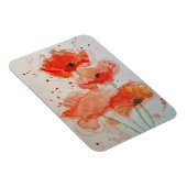 Helderrode klaprozen Aquarel Bloem Bloemstuk Magneet (Rechterzijde)