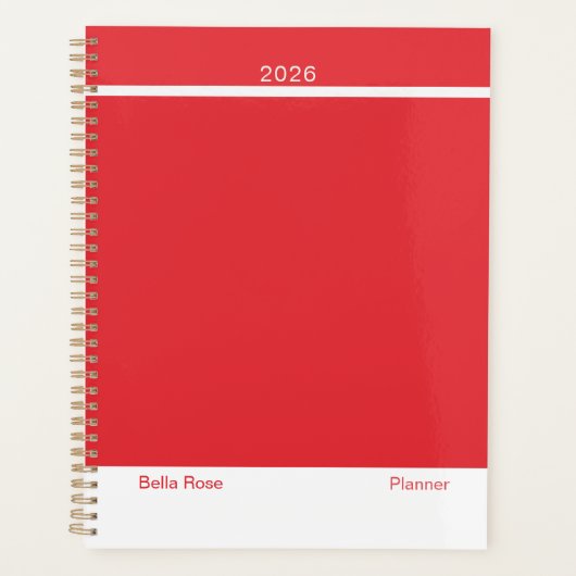 Helderrode minimalistisch planner (Voorkant)