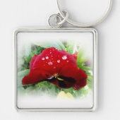 Helderrode pansie sleutelhanger (Voorkant)