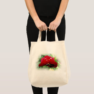 Helderrode pansie tote bag