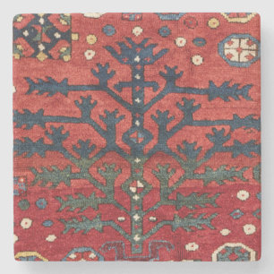 Helderrode Perzische III geometrische vormen  Stenen Onderzetter