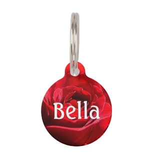 Helderrode rode rozenbloem mooie Floral Huisdierpenning