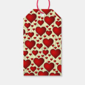 Helderrode Romantische harten Cadeaulabel (Achterkant)