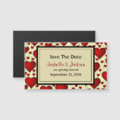 Helderrode Romantische harten die de datum opslaan (Voorkant / Achterkant)