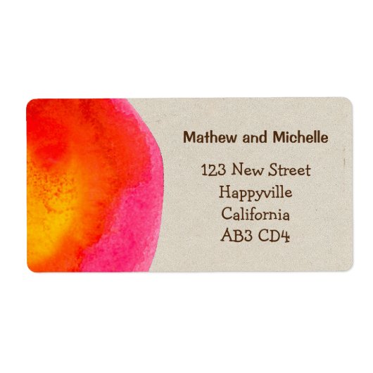 Helderrode Waterverf adreslabel Etiket (Voorkant)