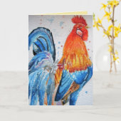 Helderrode Waterverf Kaart (Gele Bloem)