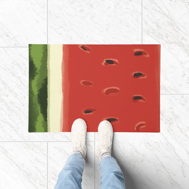 Helderrode Waterverf Watermeloen Deurmat (Binnen)