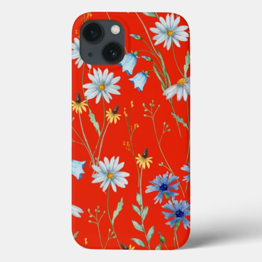 Helderrode zomerbloem Case-Mate iPhone case (Achterkant)