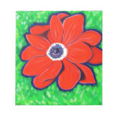 Helderrood annemonschilderwerk notitieblok (Voorkant)