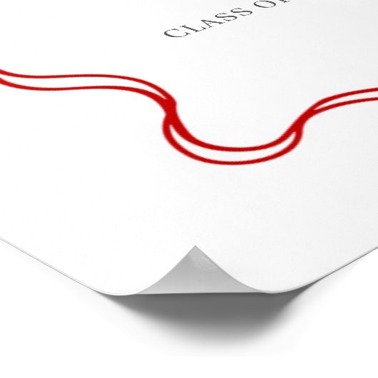 Helderrood Coquette Verpleegster Afstudeer Welkoms Poster (Hoek)