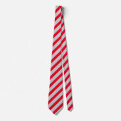 Helderrood en grijs stripe patroon stropdas (Voorkant)