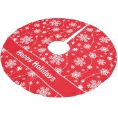 Helderrood en winter wit sneeuwvlok monogram kerstboom rok (Gekanteld)
