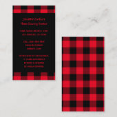 Helderrood en zwart buffel visitekaartje (Voorkant / Achterkant)