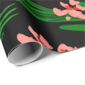 Helderrood Floral kerstontwerp Cadeaupapier (Rol Hoek)