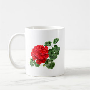 Helderrood geranium koffiemok
