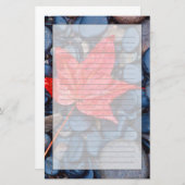 Helderrood Herfst Leaf Briefpapier (Voorkant / Achterkant)