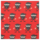 Helderrood met Ninjas Stof (Swatch)