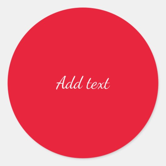 Helderrood met witte tekst ronde sticker (Voorkant)