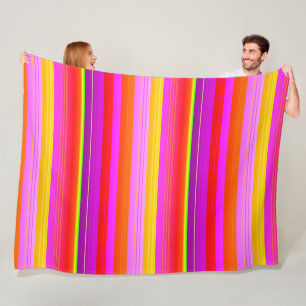 Helderrood paarse creative striped fleece deken
