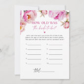 Helderroze bloemblaadjes Hoe oud was het bruidsspe Kaart (Voorkant)