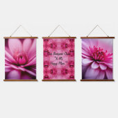 Helderroze Dahlia, Floral, set van drie Hangend Wandkleed (Driedubbel)