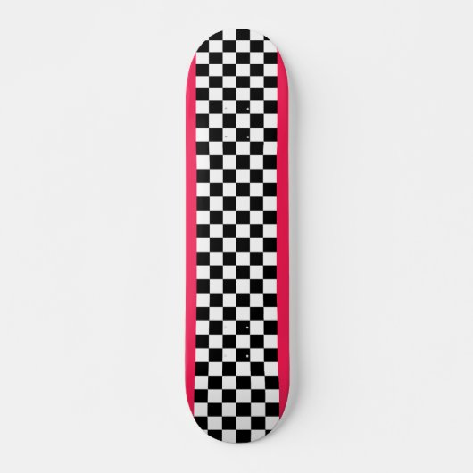 Helderroze en dambord skateboard (Voorkant)