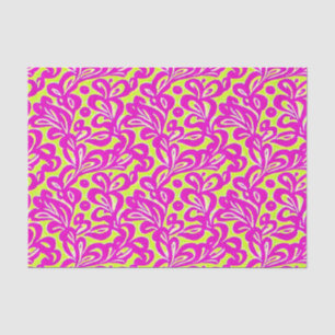 Helderroze en geel botanisch tissuepapier