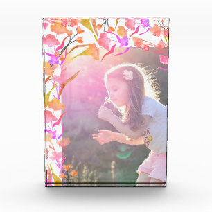 Helderroze en Oranje Kinderen van wilde bloemen Fotoblokken