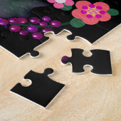 Helderroze en Paarse Boho-gekleurde bloemen Legpuzzel (Zijkant)
