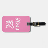 Helderroze en wit Bagagelabel (Voorkant horizontaal)