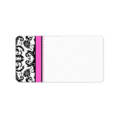 Helderroze en zwarte Adresetiketten Stippen Etiket (Voorkant)