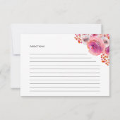 Helderroze Florals Vrijgezellenfeest Recipe Kaart Notitiekaartje (Achterkant)