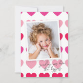 Helderroze foto-Valentijnsdag Notitiekaartje (Voorkant)