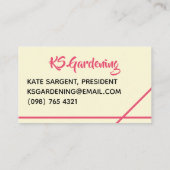 Helderroze geranium Visitekaartje (Achterkant)