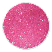 Helderroze Glitter Keramische Knop (Voorkant)