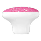 Helderroze Glitter Keramische Knop (Zijkant)