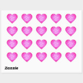 Helderroze glitter mode hart sticker (Vel)