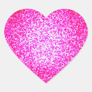 Helderroze glitter mode hart sticker