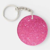 Helderroze Glitter Sleutelhanger (Voorkant)