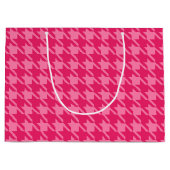 Helderroze houndstooth Gift Bag Large Cadeauzakje (Voorkant)