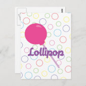 Helderroze Lollipop Briefkaart (Voorkant / Achterkant)