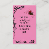 Helderroze met Gothic Scroll Black Roos Visitekaartje (Achterkant)