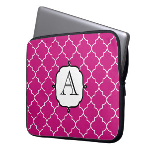 Helderroze monogram laptophoes laptop sleeve