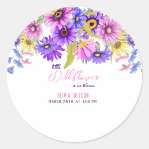 Helderroze paarse wilde bloem is in bloei #1 ronde sticker