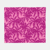 Helderroze palmpatroon fleece deken (Voorkant (Horizontaal))