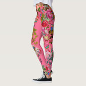 Helderroze  Roos Leggings tuin (Links)