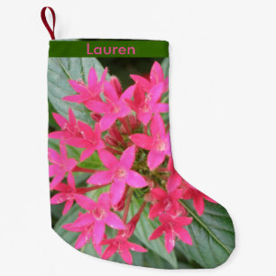 Helderroze Tropische bloemen Aangepast stoppen Kleine Kerstsok